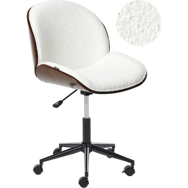 Beliani MENESHA - Bureaustoel - Lichtgrijs - Polyester Bruin
