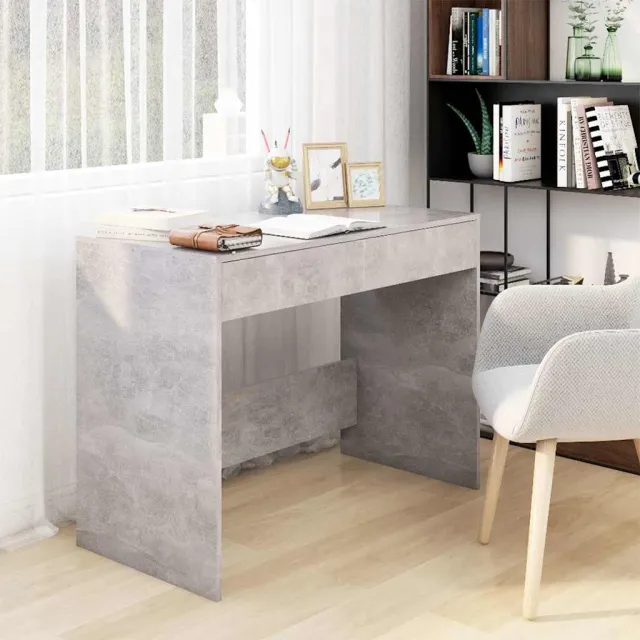 vidaXL Bureau 101x50x76,5 cm bewerkt hout betongrijs grijs, foto 2