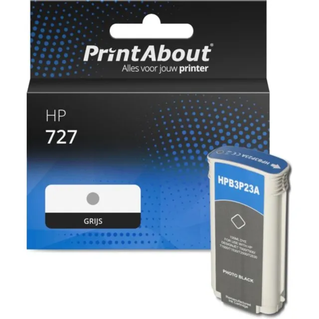 PrintAbout Huismerk HP B3P24A (727) Inktcartridge Grijs Hoge capaciteit
