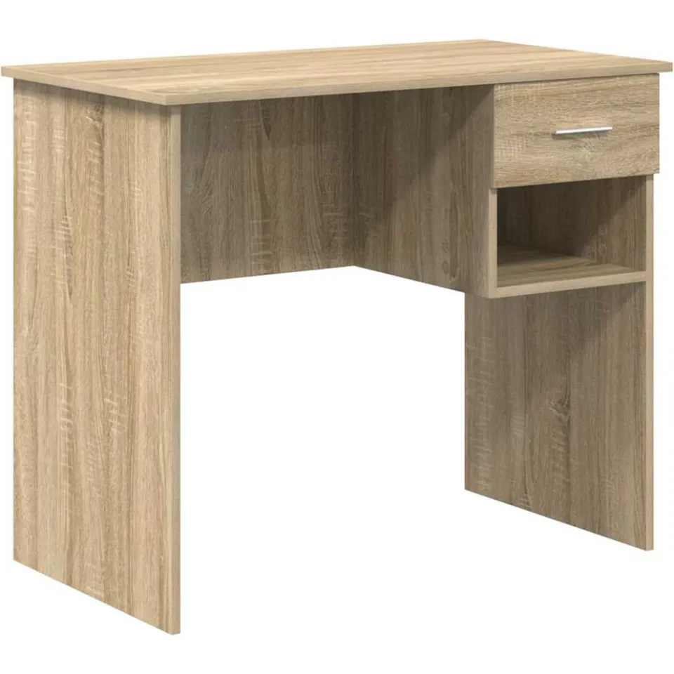 vidaXL Bureau Sonoma Eiken 90 x 49 x 75 cm Bewerkt hout, foto 3