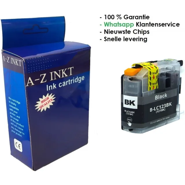 AtotZinkt LC 123 BK XL AtotZinkt Huismerk Cartridge BK LC 123BK XL voor Brother DCP-J132W, DCP-J172W, DCP-J152W, DCP-J552DW, DCP-J752DW, DCP-J4110DW, MFC-J4410DW, MFC-J4510DW, MFC-J4610DW, MFC-J470DW, MFC-J4710DW, MFC-J650DW Zwart