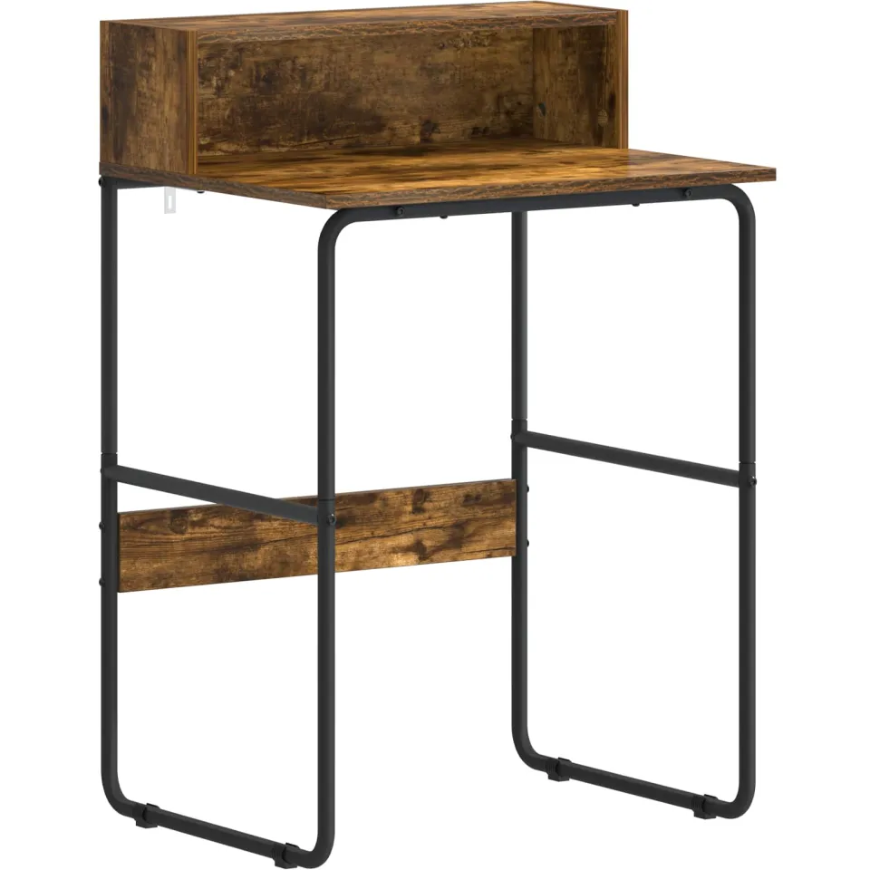 vidaXL Bureau met opbergruimte Gerookt eiken 60 x 50 x 91 cm, foto 3