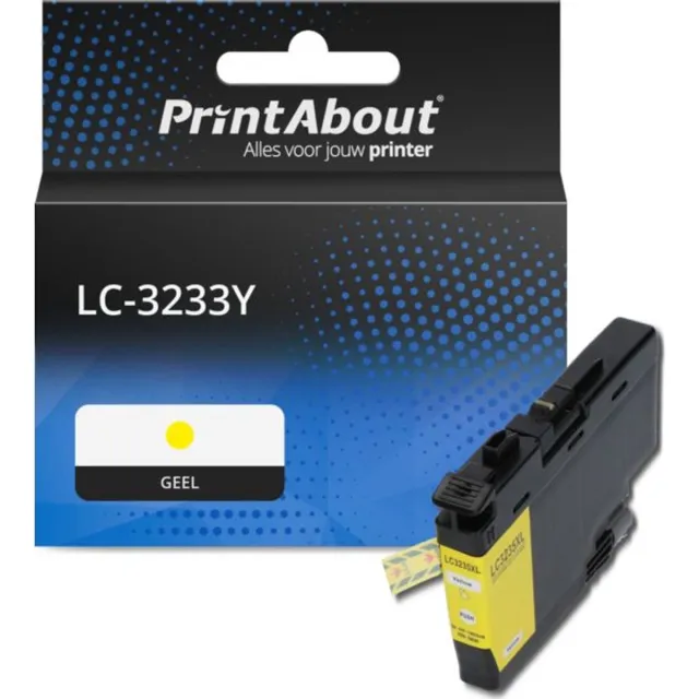 PrintAbout huismerk Inktcartridge LC-3233Y Geel geschikt voor Brother