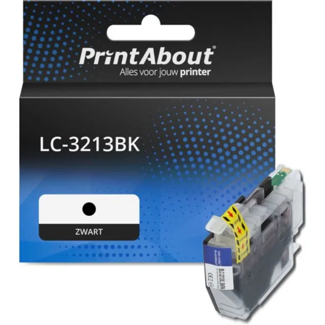 PrintAbout huismerk Inktcartridge LC-3213BK Zwart Hoge capaciteit geschikt voor Brother