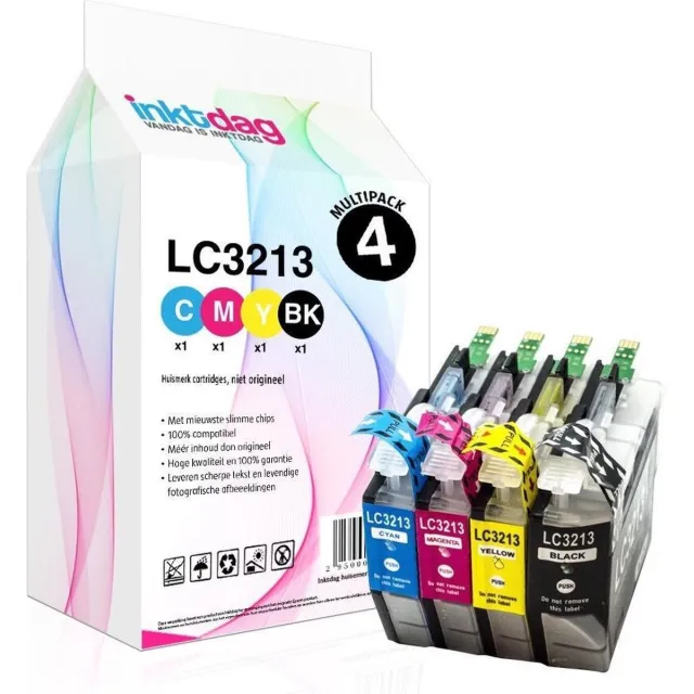 inktdag inktcartridges voor lc3213 brother inktpatronen, LC3213XL multipack van 4 kleuren voor Brother MFC-J491DW, MFC-J497DW, DCP-J572dw, MFC-J890DW, MFC-J895DW, DCP-J772DW ,DCP-J774DW Zwart