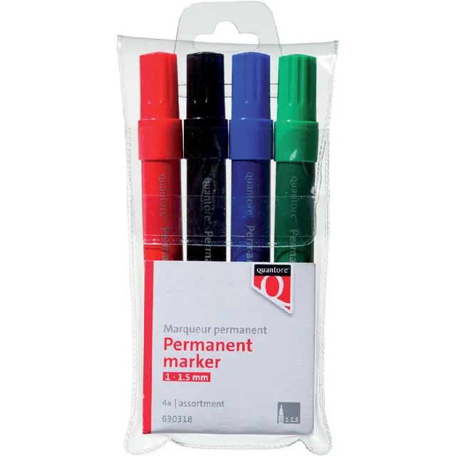 Quantore Permanent marker Quantore rond 1-1.5mm assorti 4 stuks