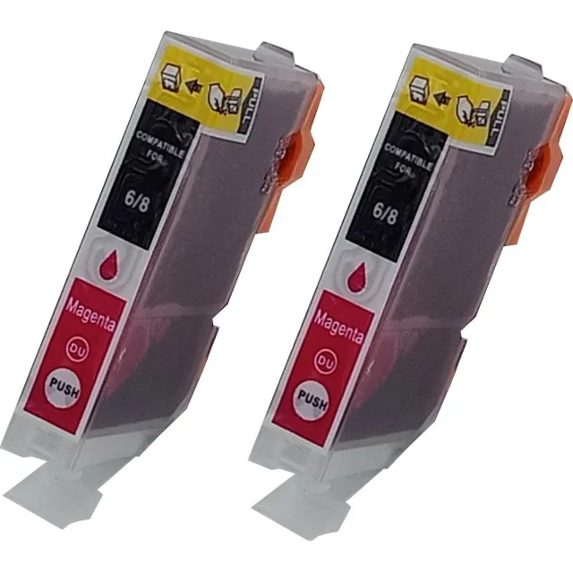 KATRIZ huismerk inkt voor|Canon CLI-8M |14ml | ( 2stuks) - Met chip Magenta