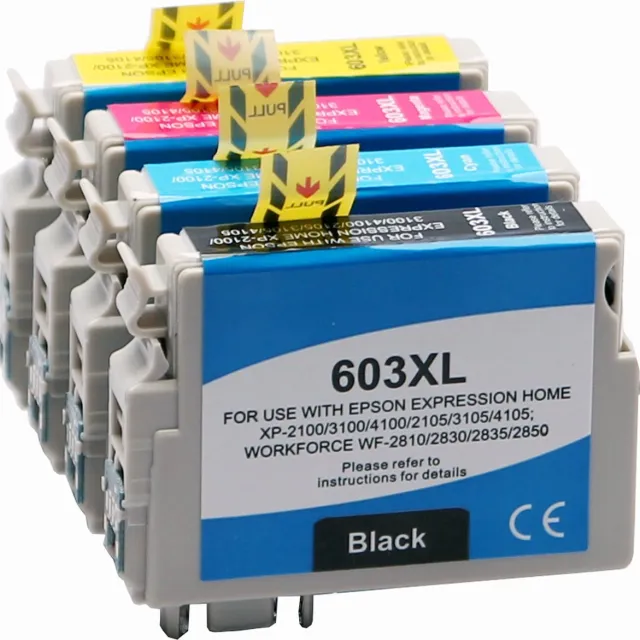ABC Set 4x ABC huismerk inkt cartridge geschikt voor Epson 603XL voor Epson Expression Home XP-2100 XP-2105 XP-3100 XP-3105 XP-4100 XP-4105 Workforce WF-2810DWF WF-2830DWF WF-2835DWF WF-2850DWF Set 4 stuks