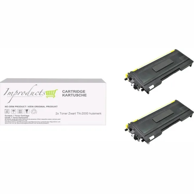 Improducts Toner - Alternatief Brother TN-2000 / TN-2005 zwart XL 2x toner zwart Zwart - 2x