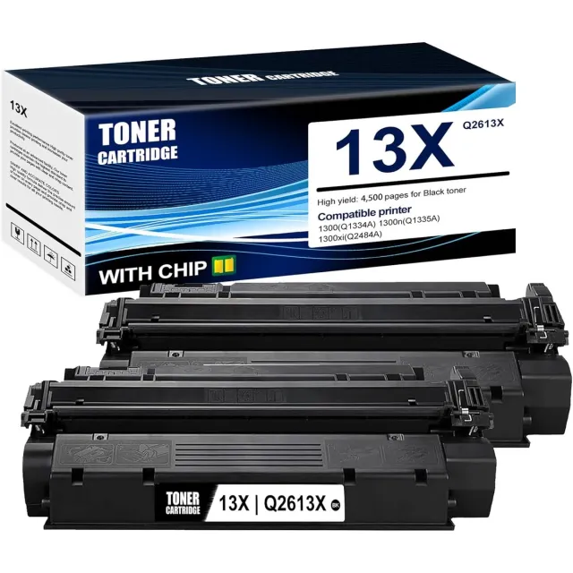 WeCare 2-pack | Huismerk toner geschikt voor HP Q2613X 13X - Tonercartridge Zwart / Hoge Capaciteit 2x Zwart