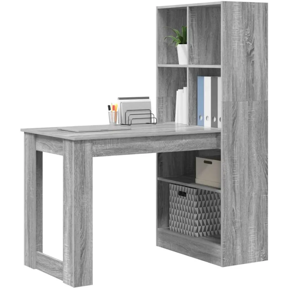 vidaXL Bureau Grijs Sonoma 122 x 67 x 145 cm Bewerkt hout