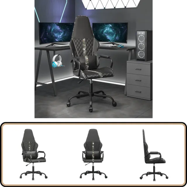vidaXL Gamestoel - kunstleer - zwart - en - camouflage zwart en camouflage