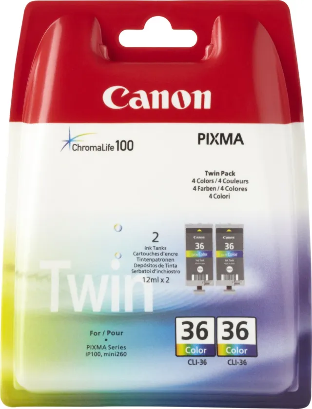 Canon CLI-36 - Inktcartridge / Kleur Zwart, Cyaan, Magenta, Yellow