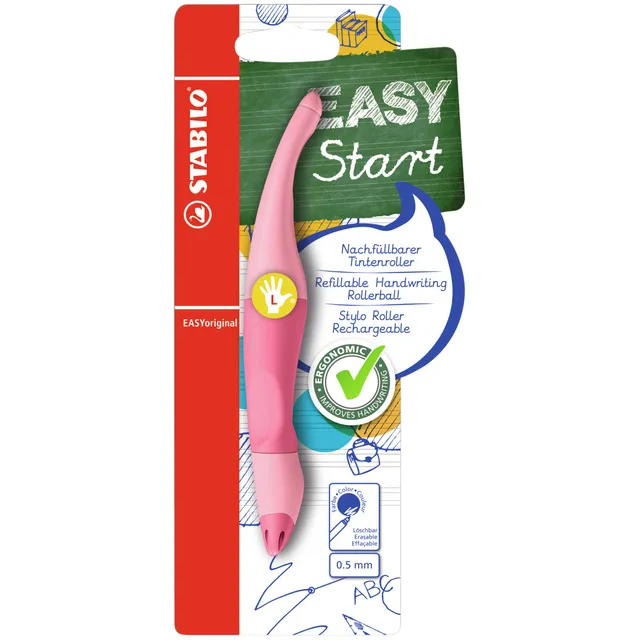 Stabilo Rollerpen STABILO Easyoriginal links pastel medium roze blister