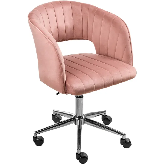 Beliani KATONAH - Bureaustoel - Roze - Fluweel