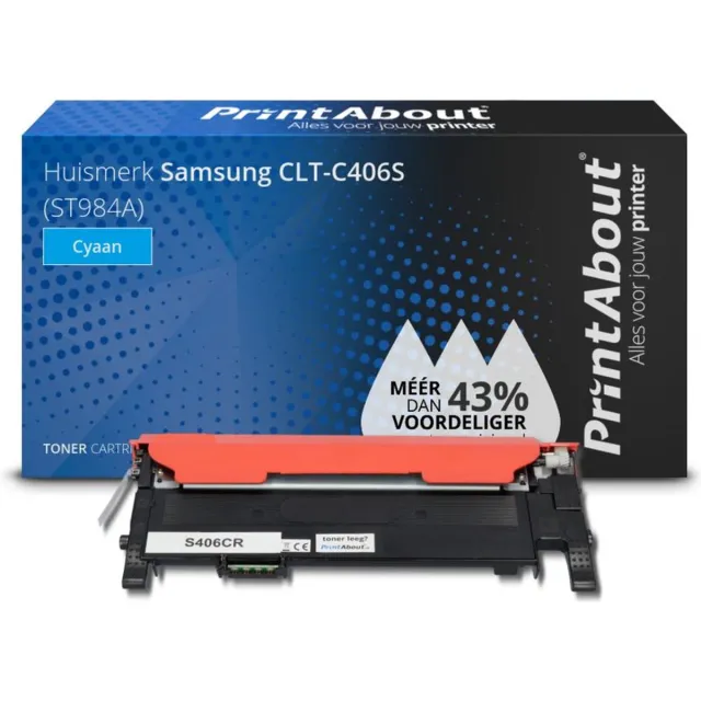 PrintAbout CLT-C406S toner cyaan compatible voor Samsung