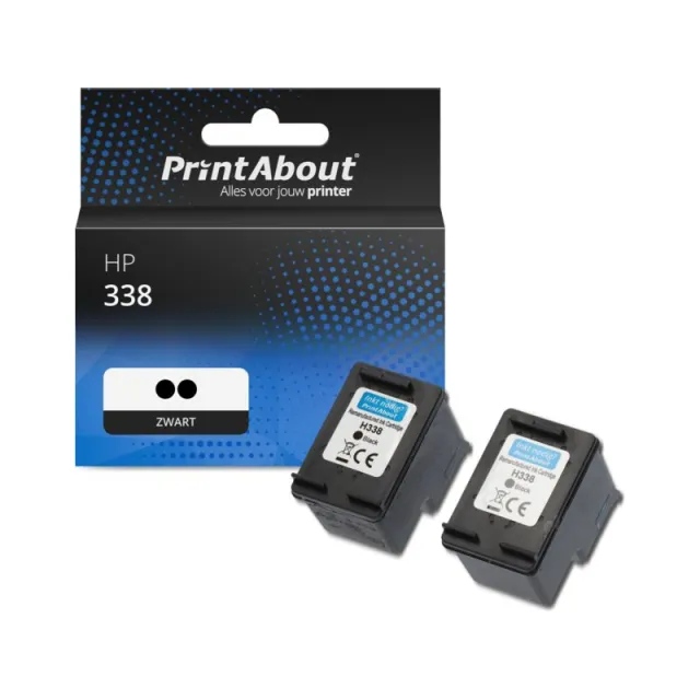 PrintAbout huismerk Inktcartridge 338 (C8765EE) Zwart Multipack Geschikt voor HP