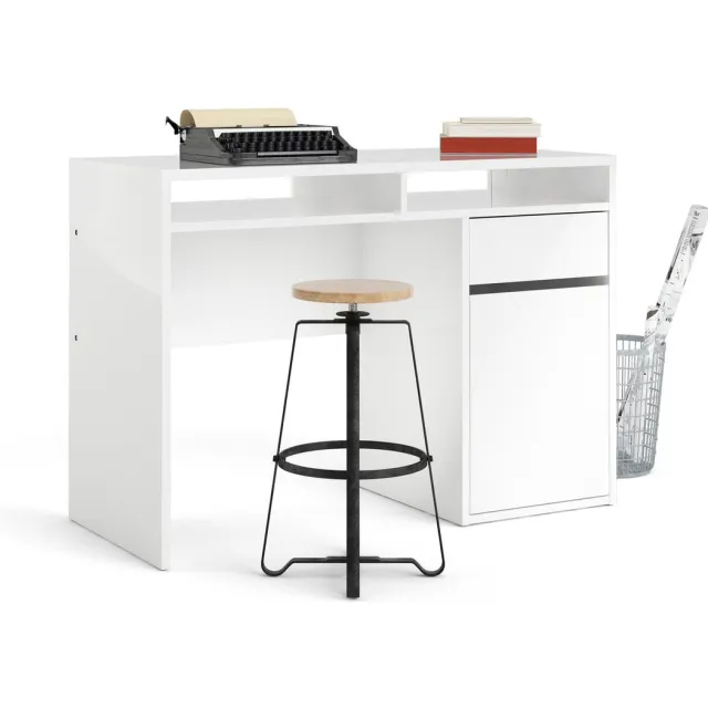 Giga Living Kantoorbureau Function Plus - Wit Hoogglans - 110x48x77cm