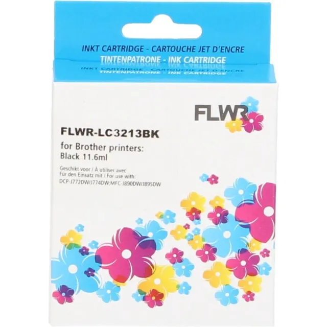 FLWR Cartridges / Brother LC-3213 / zwart / Geschikt voor Brother