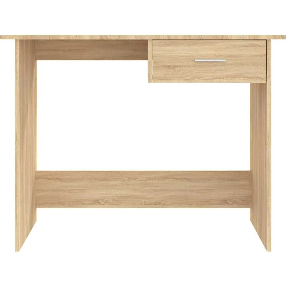 vidaXL Bureau 100x50x76 cm bewerkt hout gerookt eikenkleurig