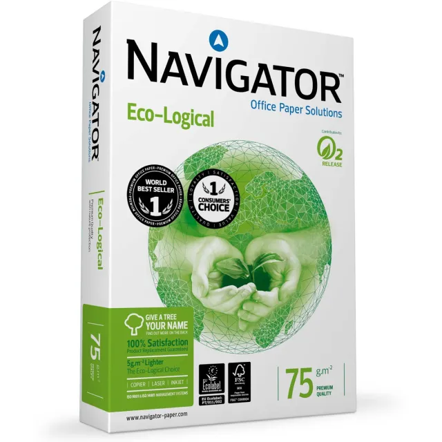 Navigator Eco-Logical printpapier ft A4, 75 g, pak van 500 vel wit