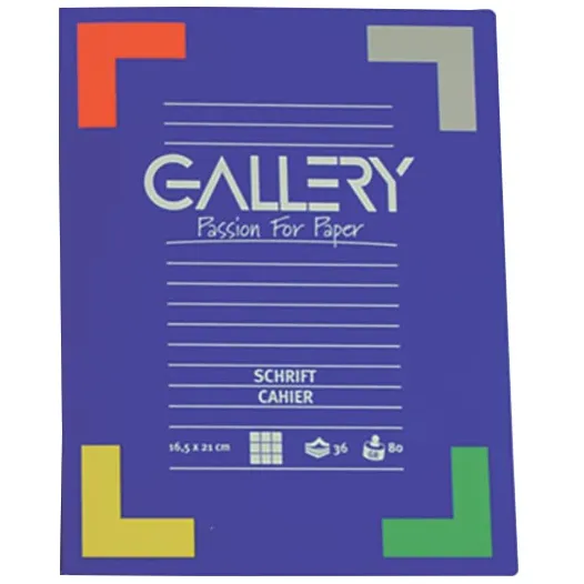 Gallery schrift, ft 16,5 x 21 cm, gelijnd, 72 bladzijden