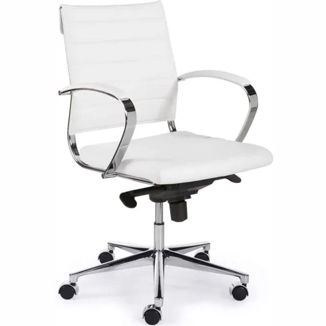 ABC Kantoormeubelen Ergonomische bureaustoel design 600 lage rug Wit met wielen