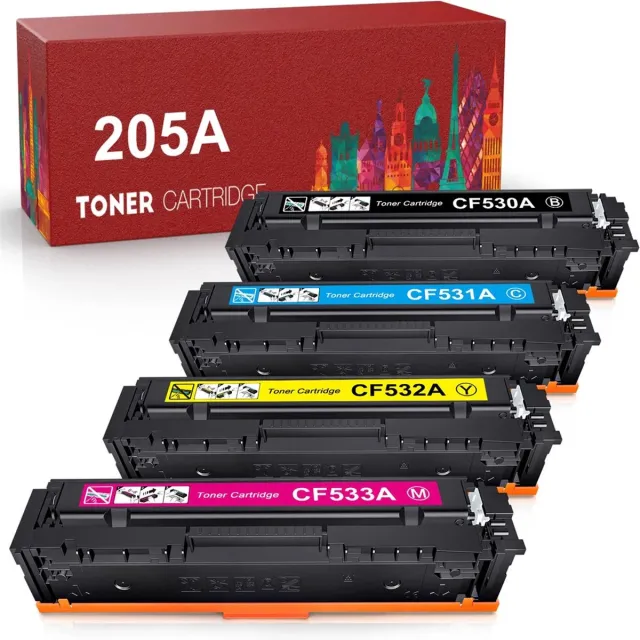 WeCare Multipack Laser Toner Cartridges Geschikt voor HP (205A) CF530A, CF531A, CF532A en CF533A | Geschikt voor HP Color Laserjet Pro M154, MFP M180, M180N, M181, M181FW Multipack 4 Toner cartridges