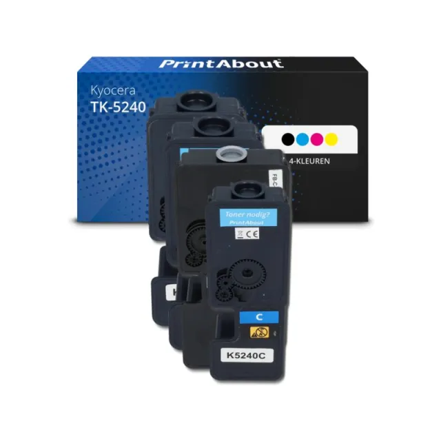PrintAbout huismerk Toner TK-5240 4-kleuren Multipack Geschikt voor Kyocera
