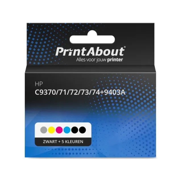 PrintAbout huismerk Inktcartridge C9370/71/72/73/74+9403A Zwart + 5 kleuren Multipack Geschikt voor HP