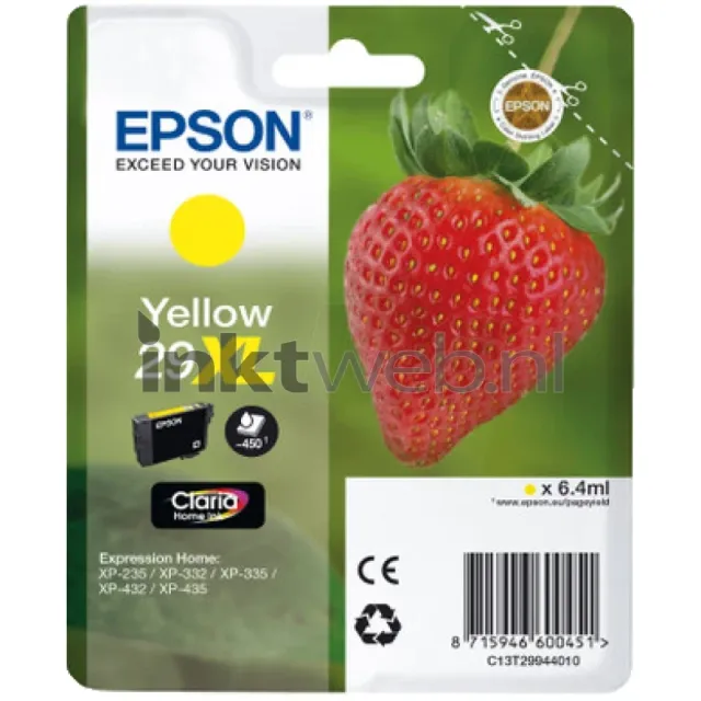 Epson 29XL geel (Origineel Hoge Capaciteit)