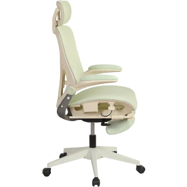 REDOM Ergonomische bureaustoel - Klapbare rugleuning - Verstelbare lendensteun - 3D hoofdsteun - Mesh - Groen - 67 x 129 cm