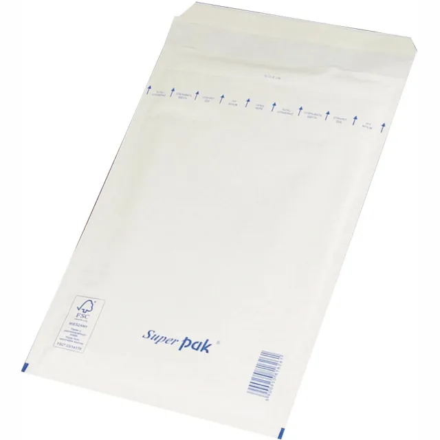 Office Products luchtkussenenveloppen, met stripsluiting, 220 x 265 mm, wit, pak van 10 stuks