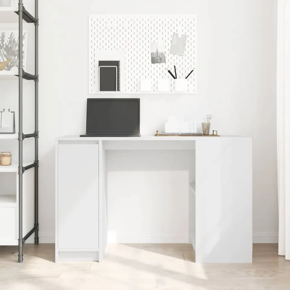 vidaXL Bureau 120x42x76 cm spaanplaat wit, foto 3