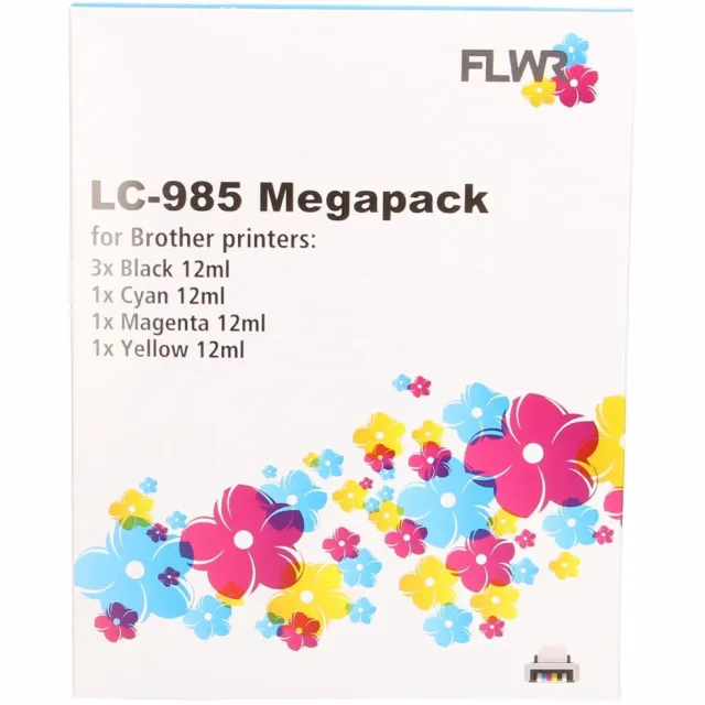 FLWR Cartridges / Brother LC-985 Megapack / / Geschikt voor Brother Zwart en Kleur