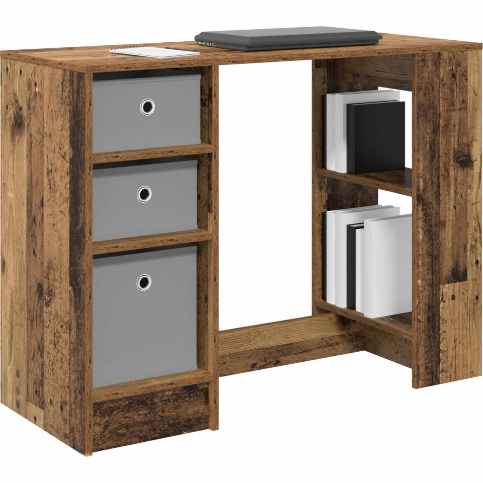 vidaXL Bureau Oudhout 100 x 40 x 75 cm Bewerkt hout Bruin