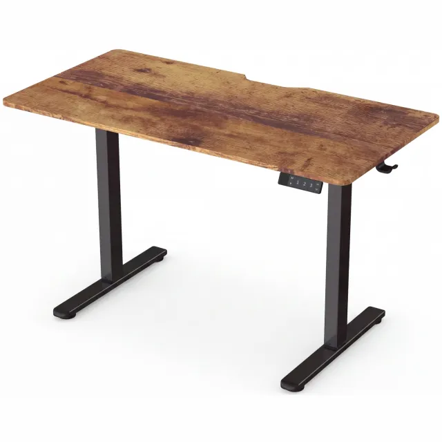 Tristar Elektrisch Zit-Sta Bureau - 120 x 60 cm - Donker Houten Blad - Elektrisch Verstelbaar Van 72 Tot 118 cm - Elektrisch Bureau - TA-0920