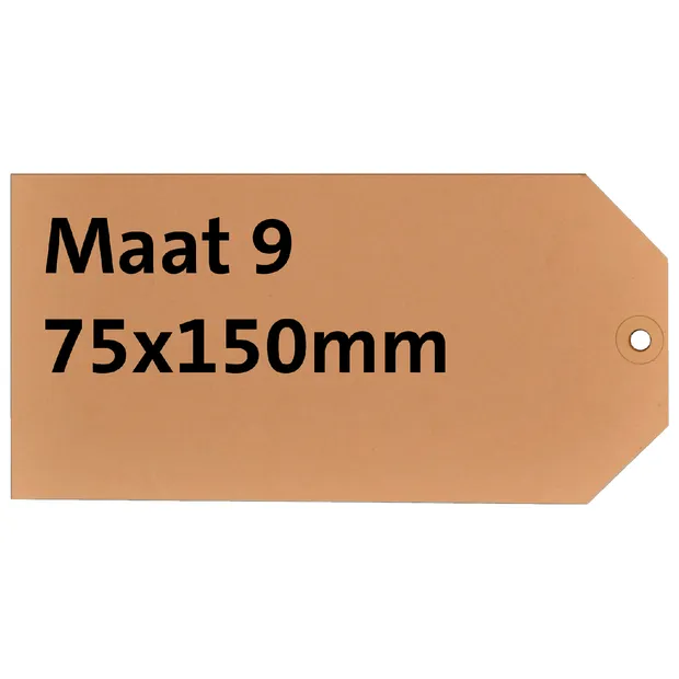 HF2 Label karton nr 9 200gr 75x150mm chamois 1000 stuks
