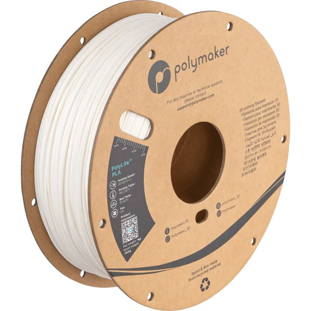 Polymaker PA02036 Filament PLA kunststof Hoge stijfheid, Hoge treksterkte 1.75 mm 3000 g Wit PolyLite™ 1 stuk(s) Kleurloos