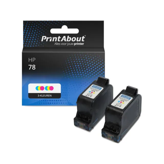 PrintAbout huismerk Inktcartridge 78 (C6578A) 3-kleuren Multipack Geschikt voor HP