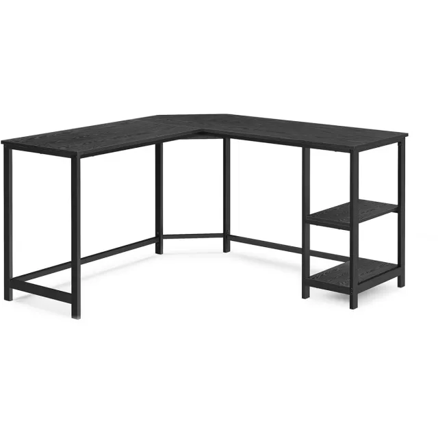 MAZAZU Hoekbureau - Computerbureau - Zwart - L-vormig - 138 x 138 x 76 cm