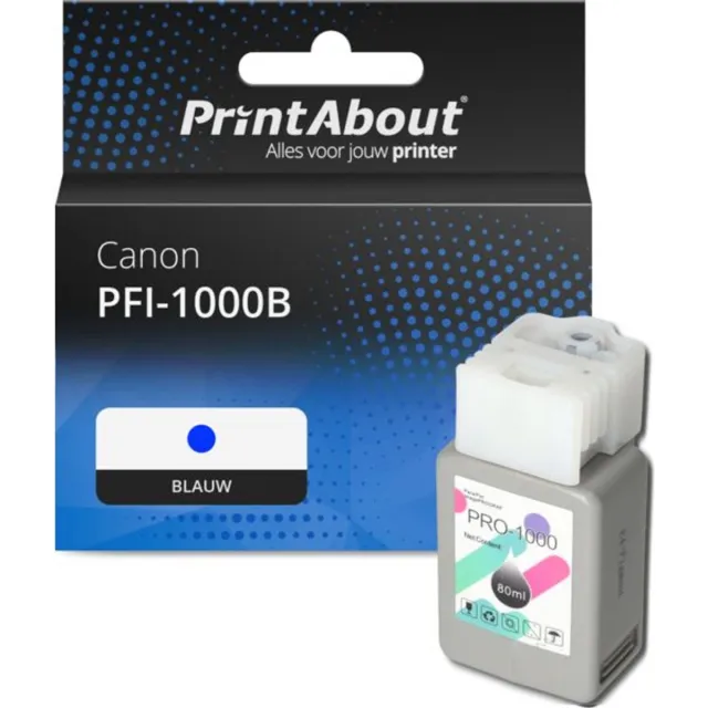 PrintAbout huismerk Inktcartridge PFI-1000B Blauw geschikt voor Canon