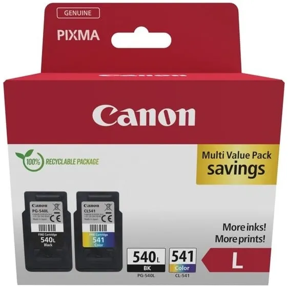Canon PG-540L + CL-541 Cartridges Combo Pack Inkt zwart, kleuren