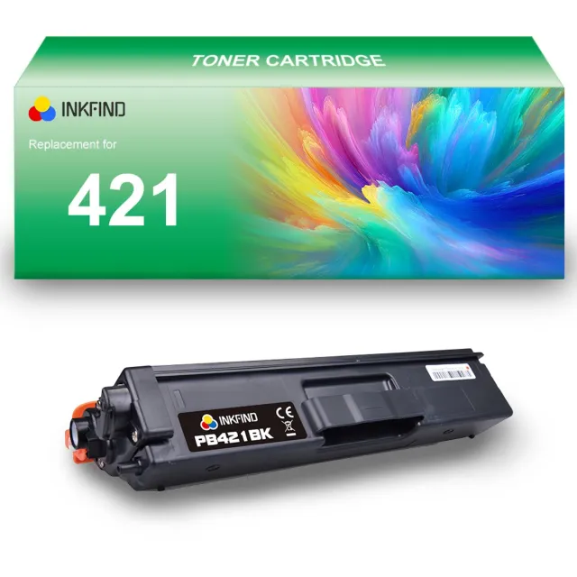 INKFIND TN421 Zwart tonercartridge compatibel met Brother TN421 TN-421 Zwart toner cartridge - 1-pack Zwart Zwart x 1
