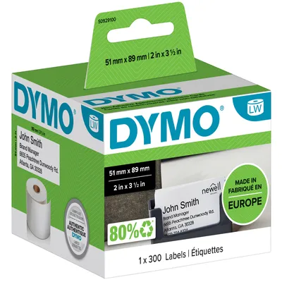Dymo Etiket Dymo LabelWriter visitekaart 51x89mm 1 rol á 300 stuks wit
