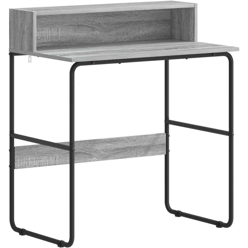 vidaXL Bureau met opbergruimte Grijs Sonoma 80 x 50 x 91 cm, foto 3