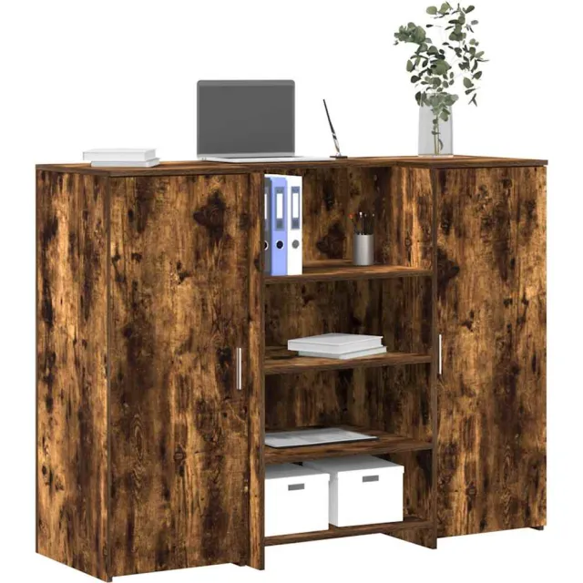 vidaXL Receptiebalie 135x50x103,5 cm bewerkt hout gerookt eikenkleurig Bruin