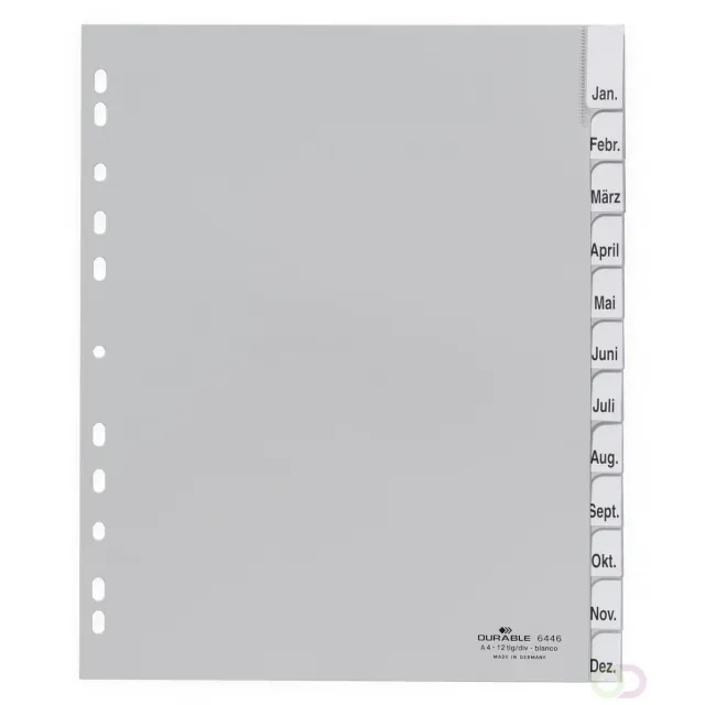 Durable Tabbladen A4 12-delig gelaste tabs PP