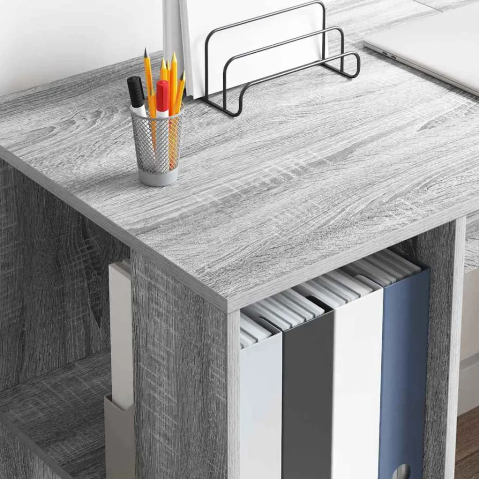 vidaXL Bureau Grijs Sonoma 130 x 50,5 x 75 cm Bewerkt hout, foto 4