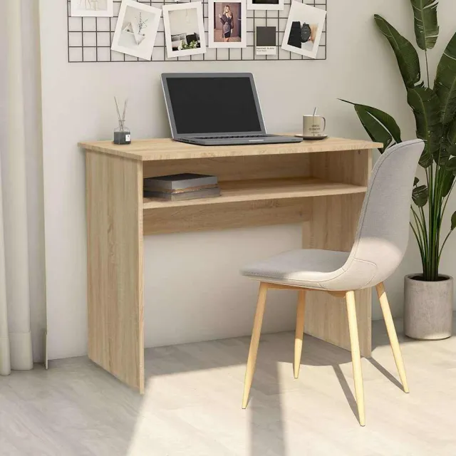 vidaXL Bureau 90x50x74 cm bewerkt hout sonoma eikenkleurig, foto 2